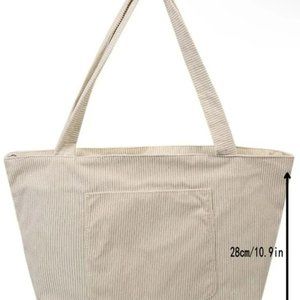 White Corduroy Tote Bags